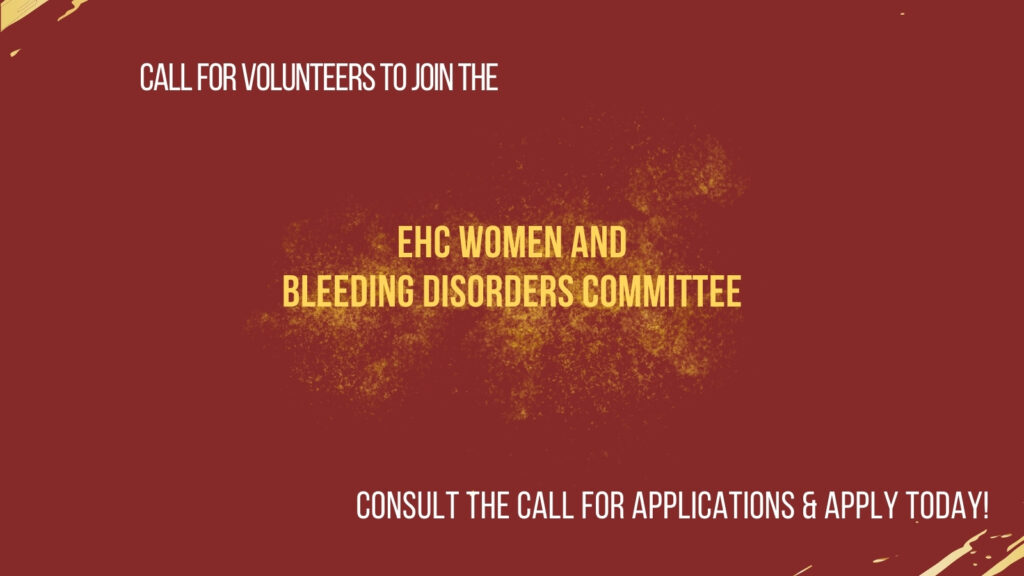 EHC is looking for volunteers to join the EHC Women and Bleeding Disorders Committee